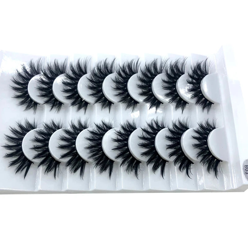 Kit de 8 pares de pestañas 3D efecto visón