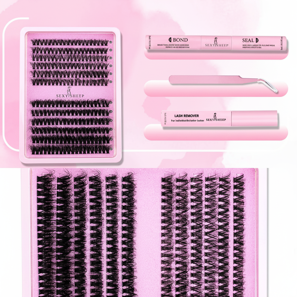 Kit completo extensiones de pestañas en racimos DIY